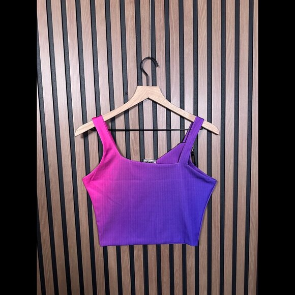 New Euphoria Tank Top Medium WMNS Wear Purple Pink Colorblock Asymmetrical - Picture 2 of 7